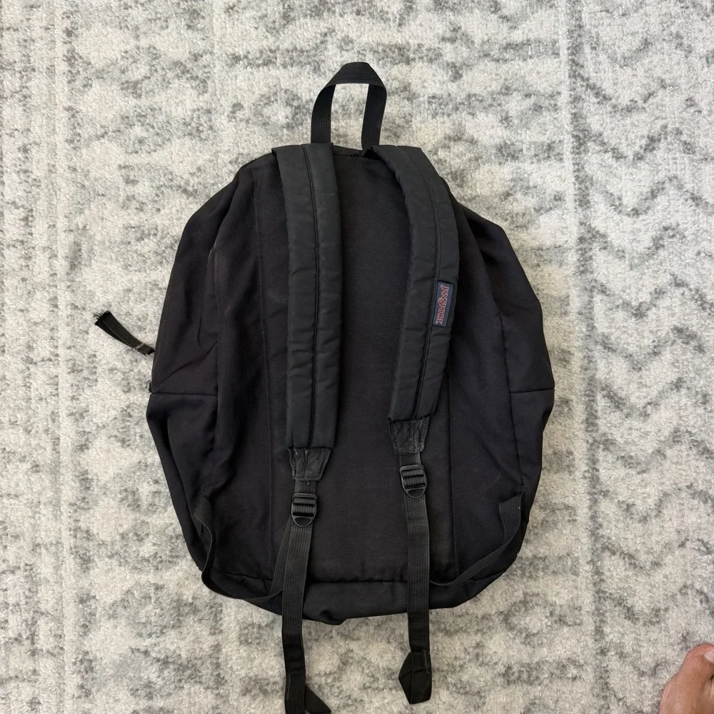 JanSport Bookbag T501 Superbreak Backpack Black Daily School College Bag Used